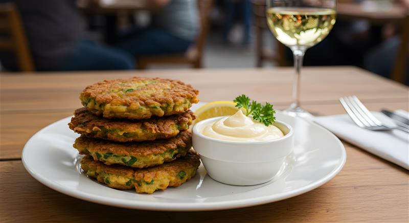 Mussel Fritters with Lemon Aioli